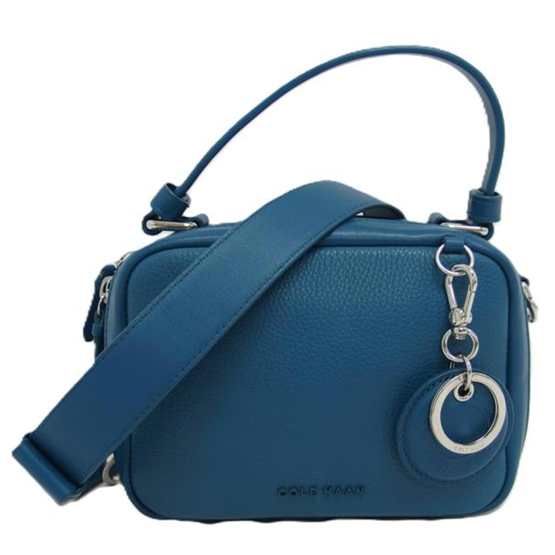 COLE HAAN Mini Boston Shoulder Bag Ink Blue U04*** A Rank 88 [Used] U04***