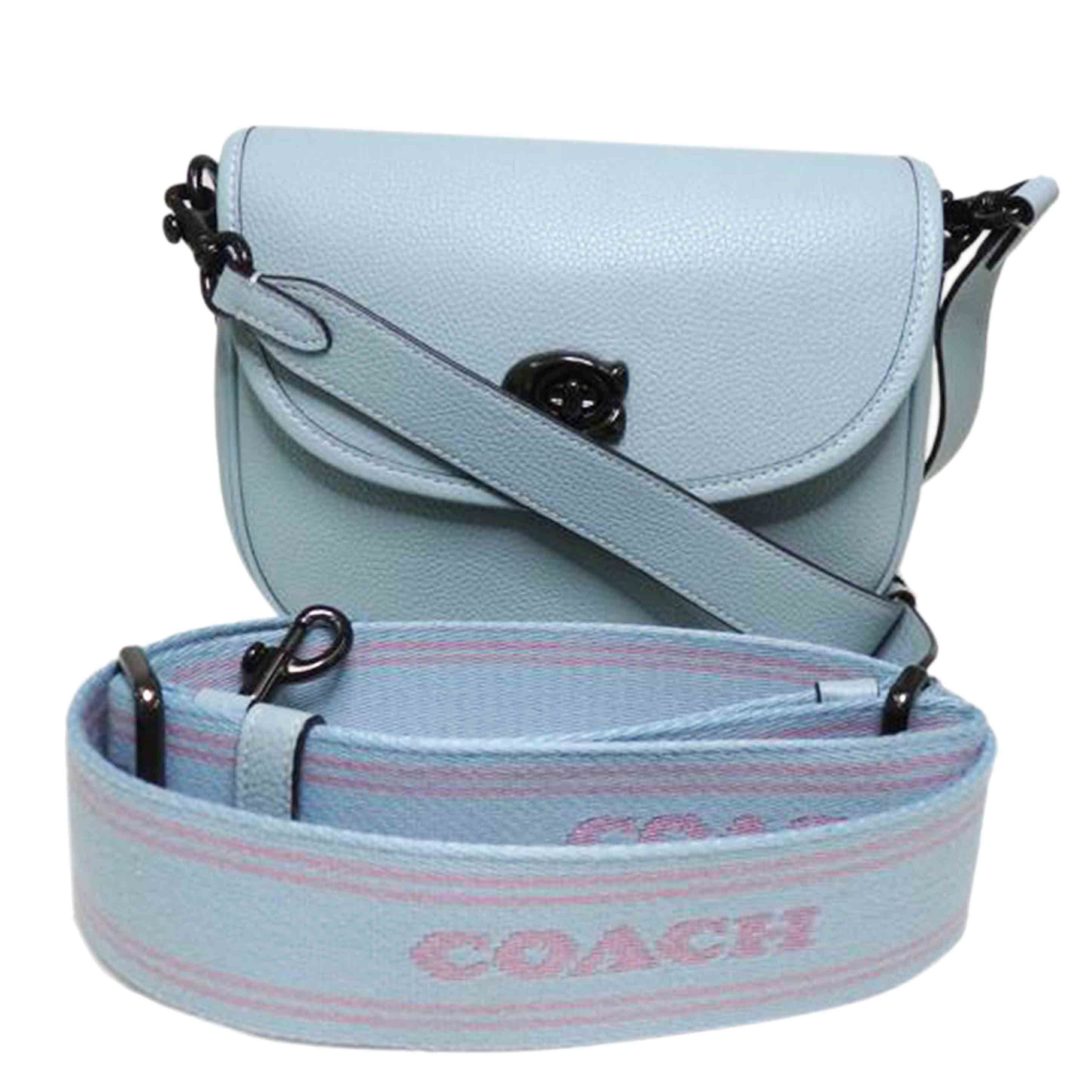 COACH Willow Saddle Bag Light Blue CA094 C22** A Rank 84 [Used] CA094