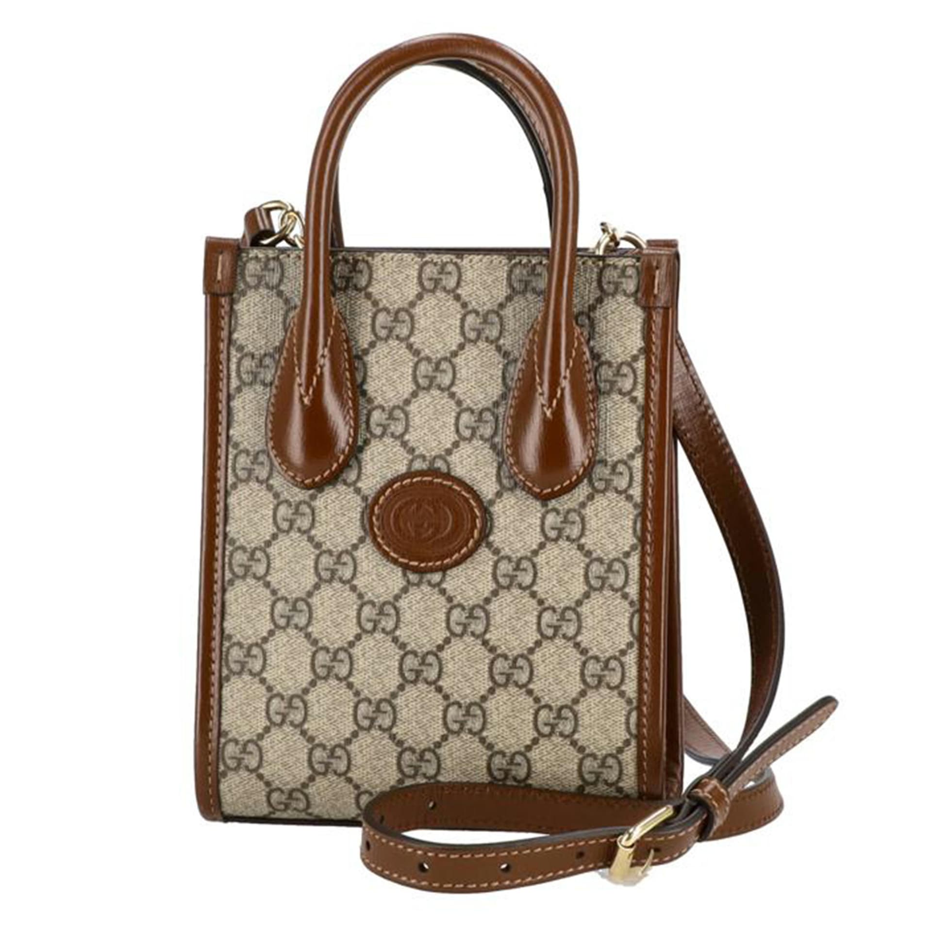 GUCCI GG Supreme Interlocking G Mini Tote Bag 671623 525*** Rank A 09 [Used]