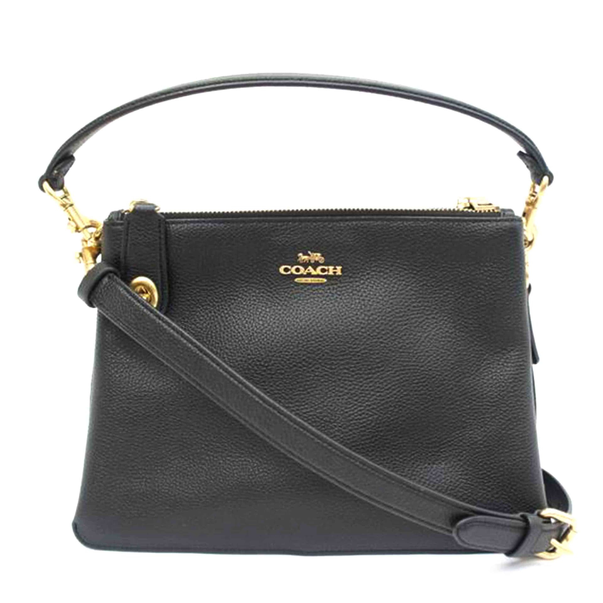 COACH Double Zip Pebble Leather Shoulder Bag C4645 C22** AB Grade 05