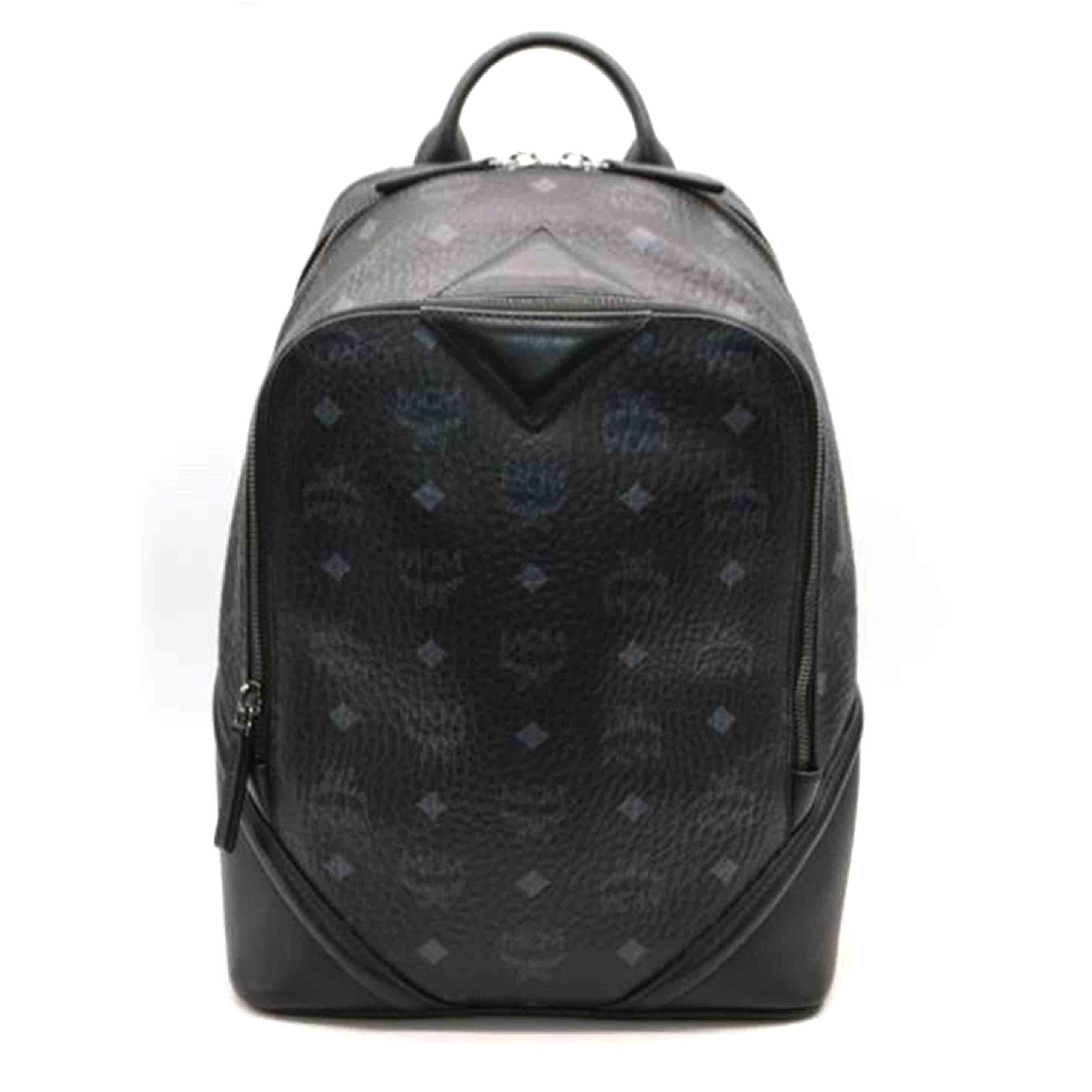MCM Duke Visetos Leather Backpack Black MMK5ADK05BK001 M87** Rank A 89 [Used]