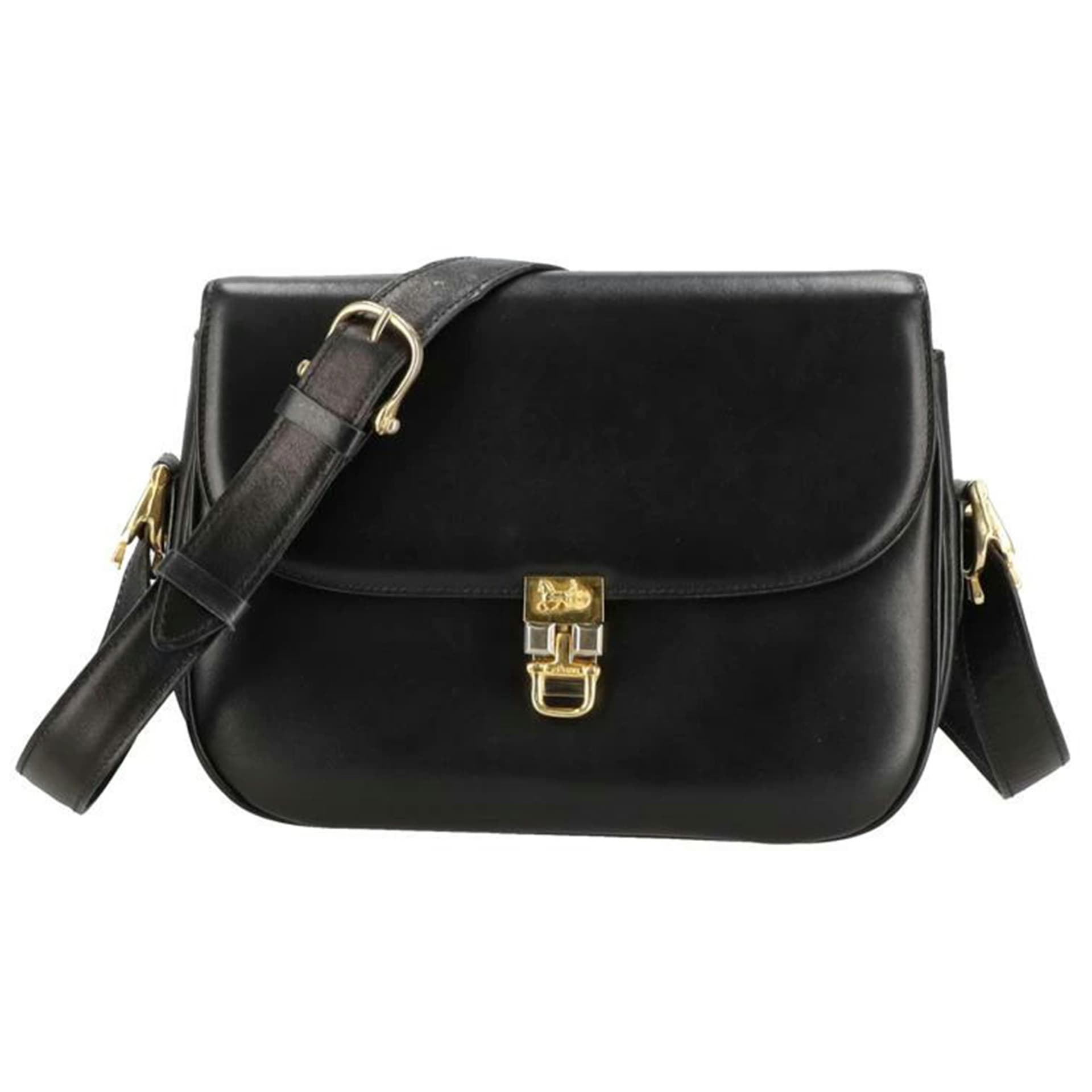 CELINE Celine Vintage Carriage Hardware Flap Leather Shoulder AB Grade 24