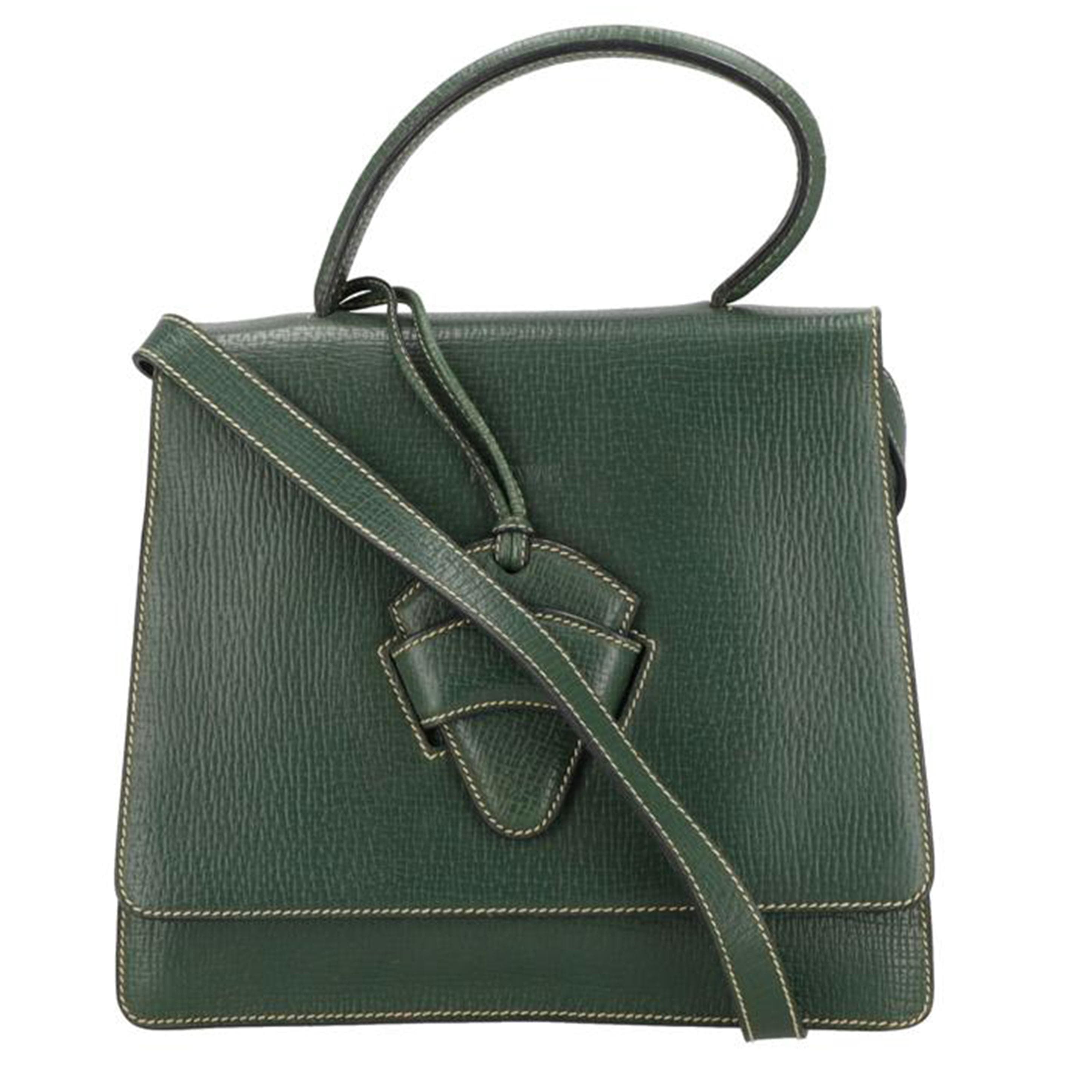LOEWE Barcelona 2WAY Shoulder Bag Green AB Rank 24Used