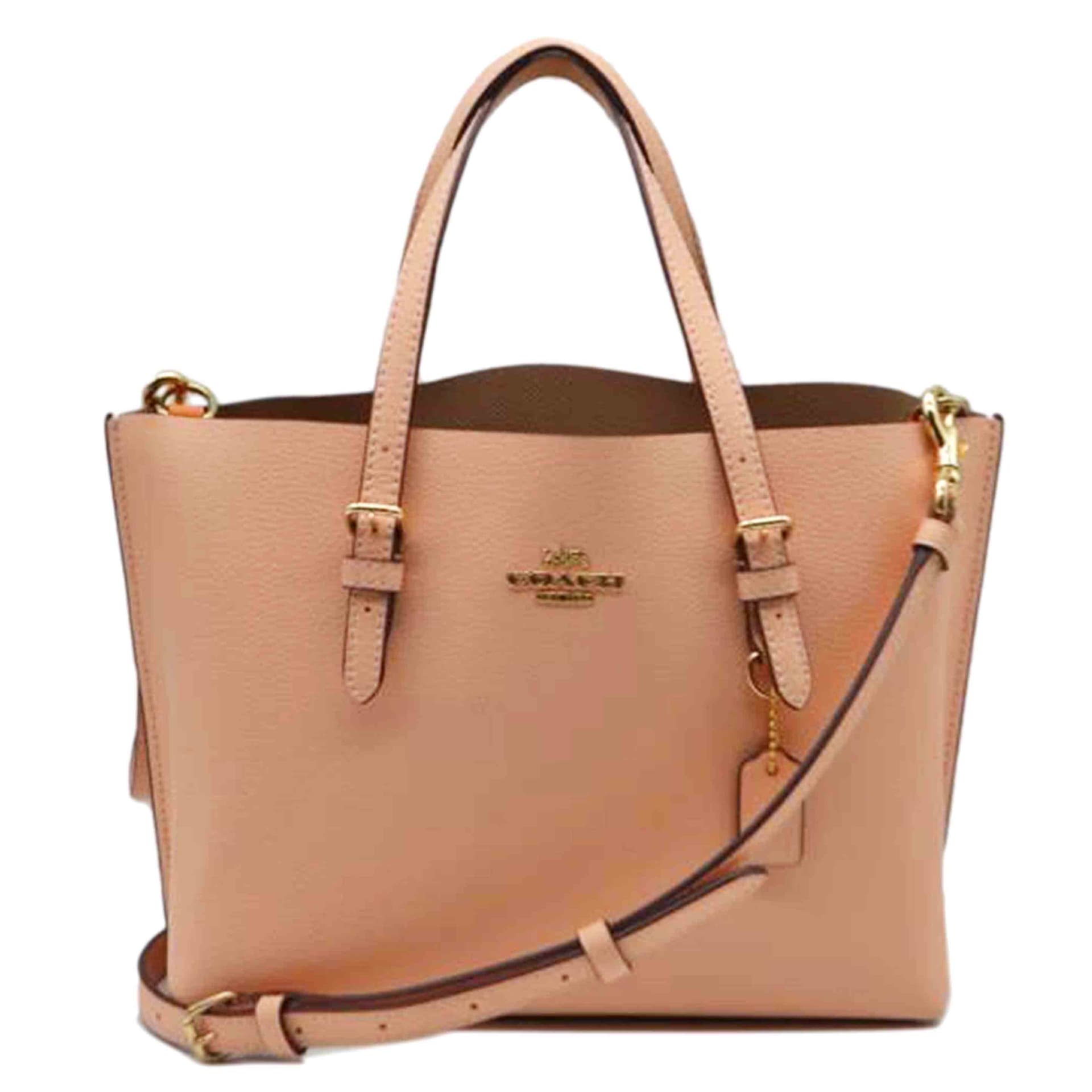 COACH Molly Tote 25 Crossgrain Leather Salmon Pink C4084 A22** A Grade 89