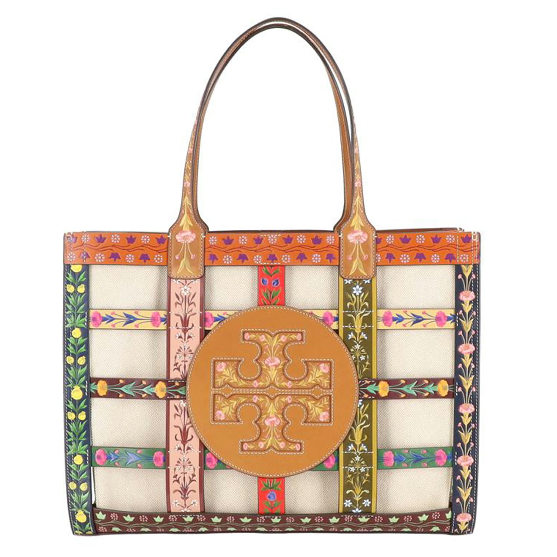 TORY BURCH Tory Burch Ella Woven Cage Tote A Grade 57