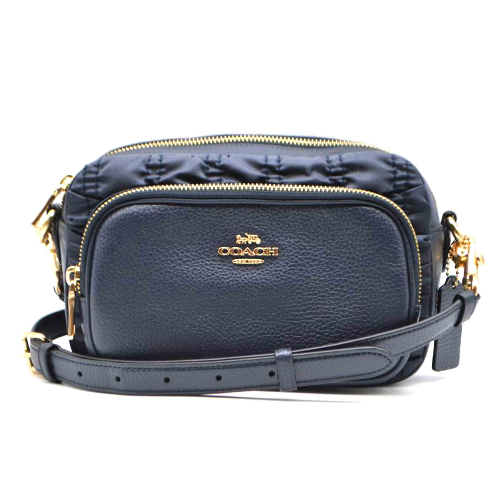 COACH Coach Court Rusing Shirring Nylon Leather Shoulder C4095 F21** SA Rank