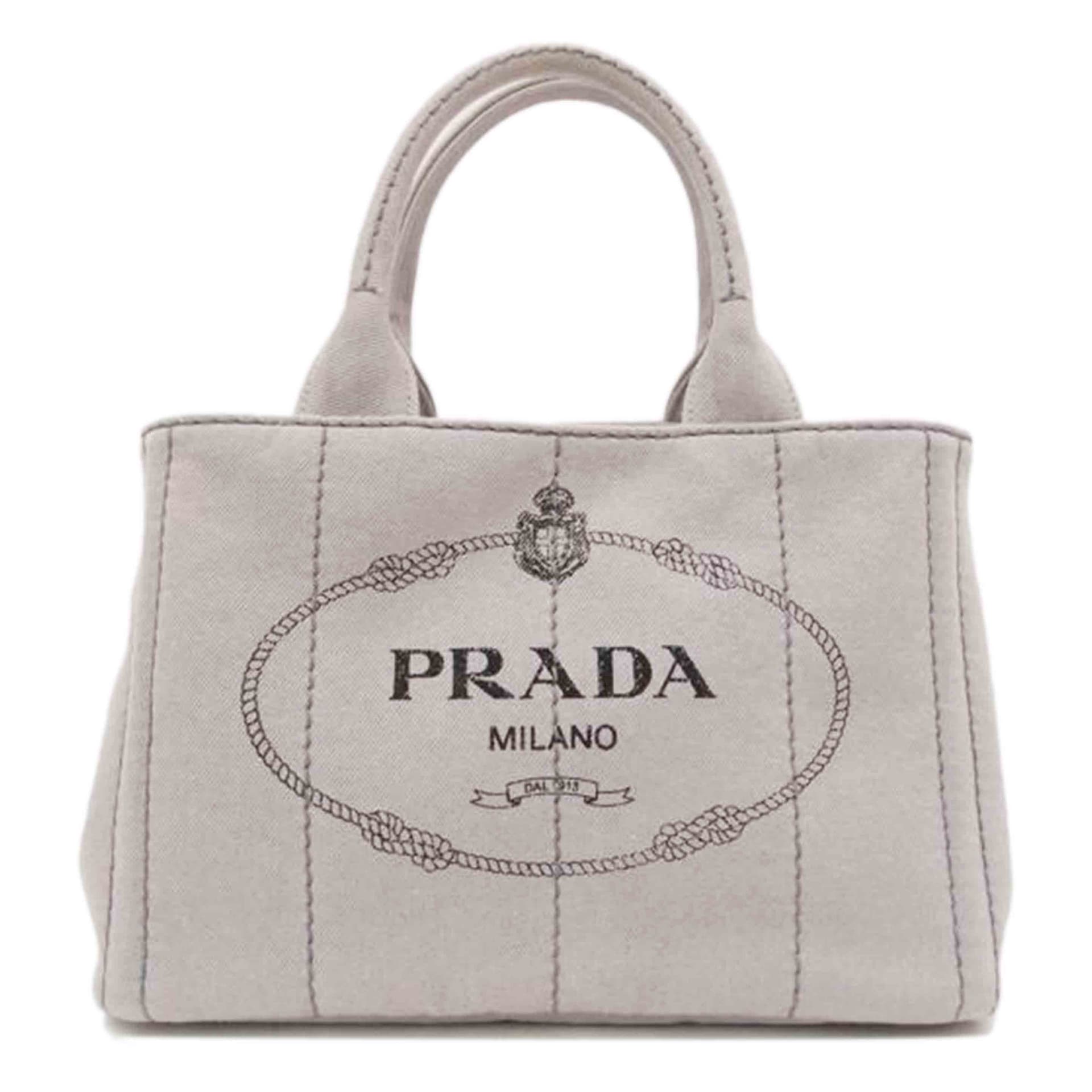 PRADA Canapa 2-Way Tote Gray 180 Grade A 69 [Used] 180