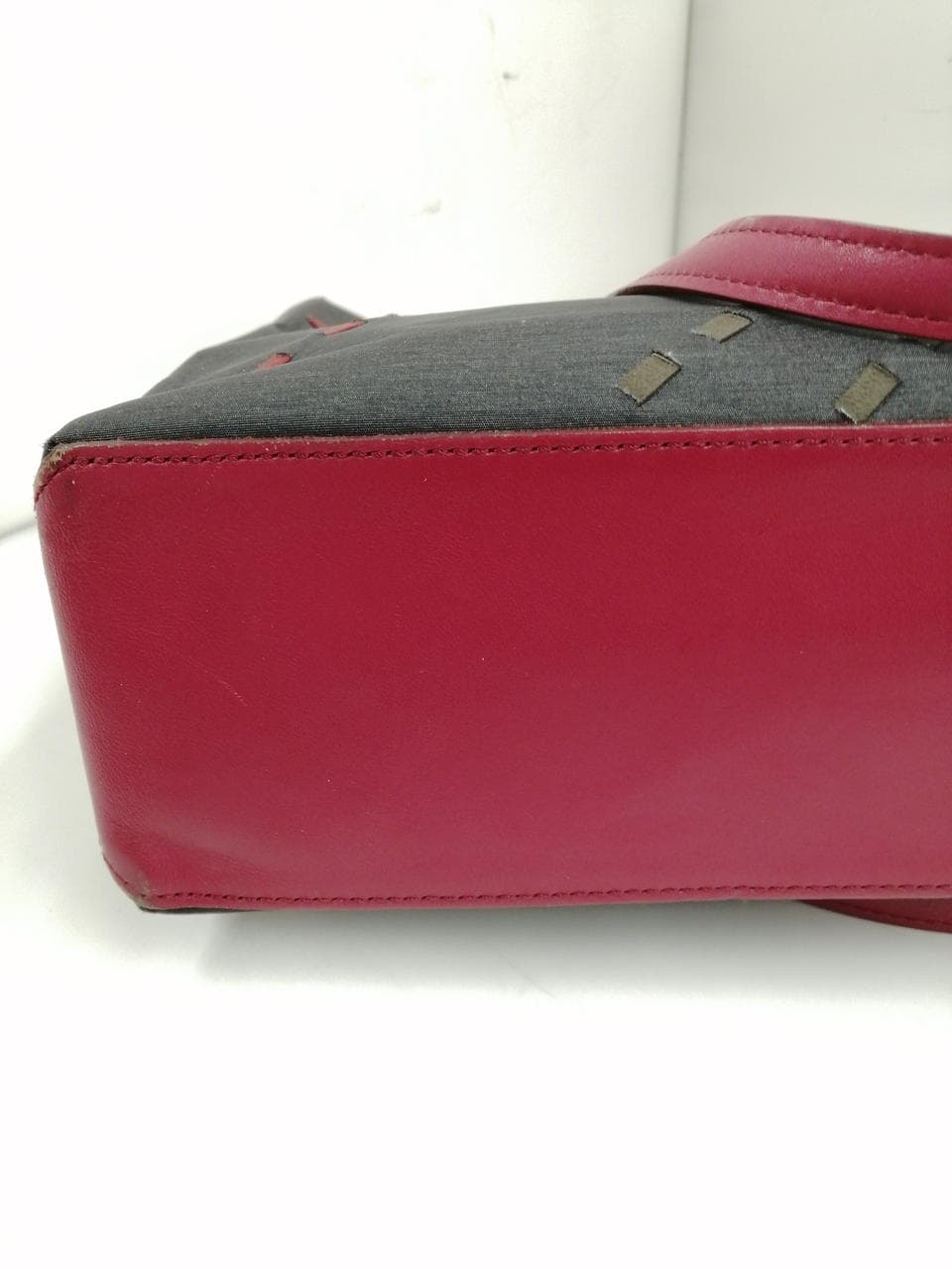 Stitched Tote Bag: Black and Red 7