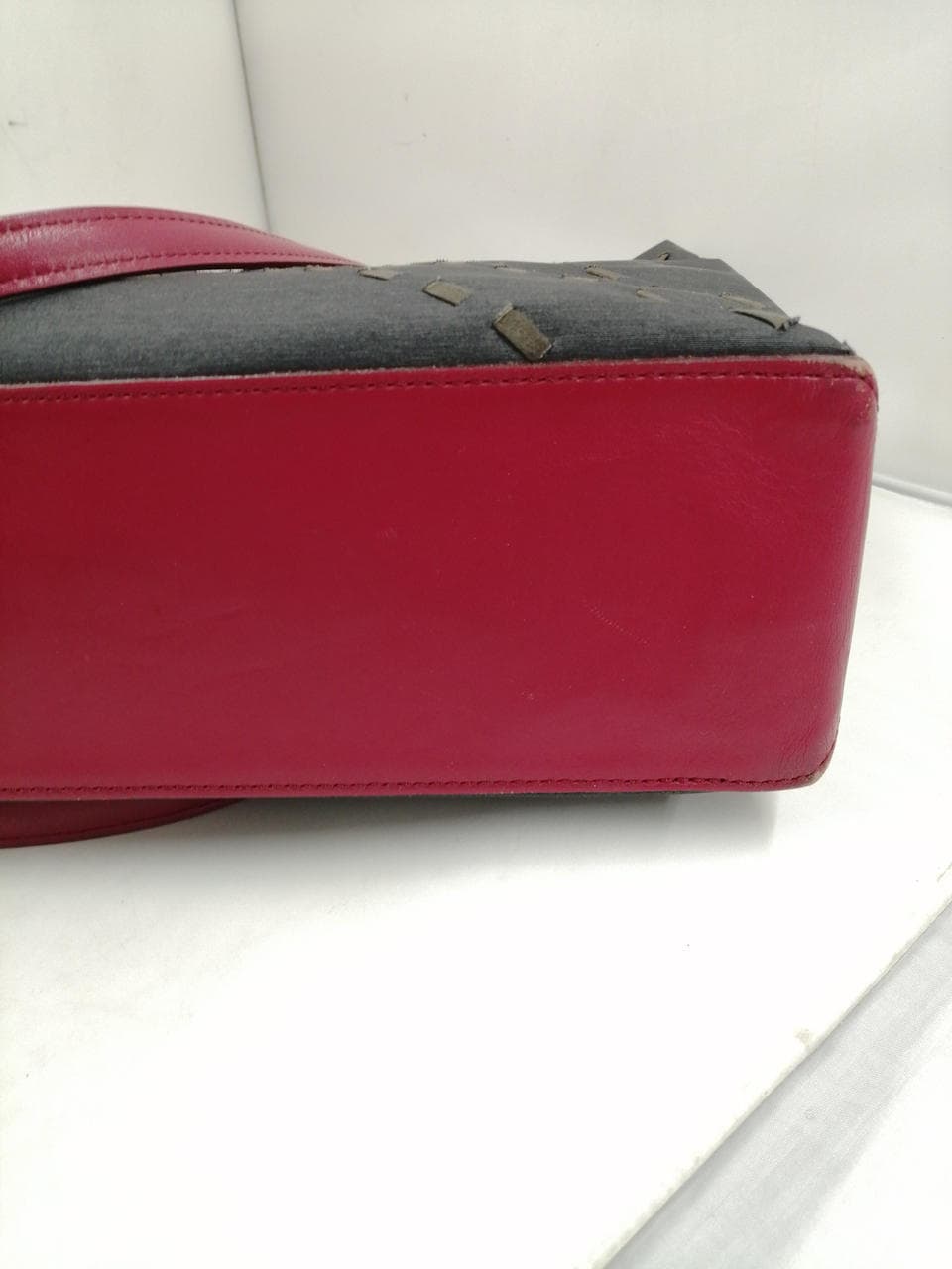 Stitched Tote Bag: Black and Red 8