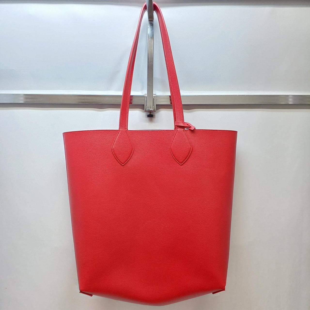 Reversible tote bag Gancini × Red × Gray 3