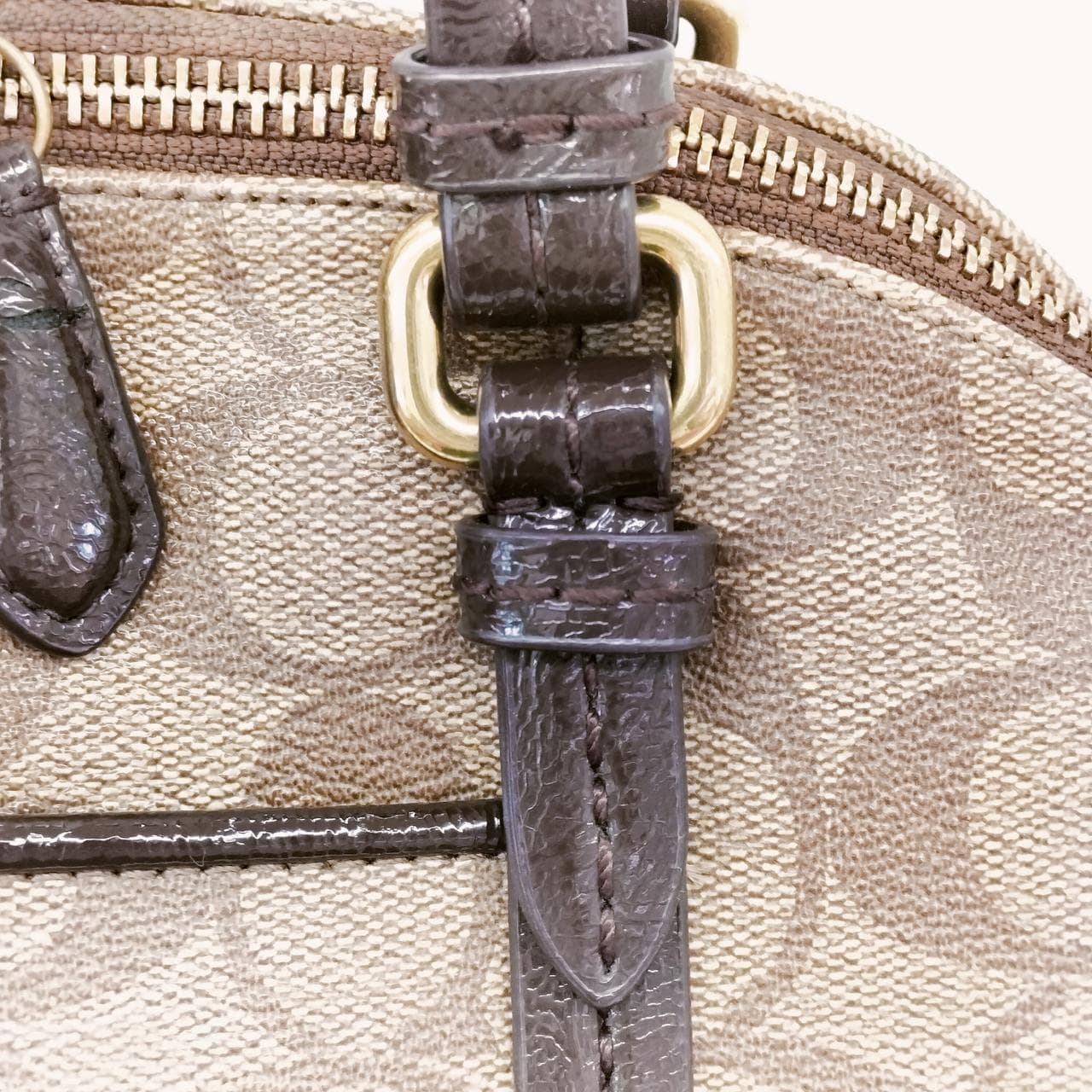 Peyton Signature Coral Dome Satchel F24606 11