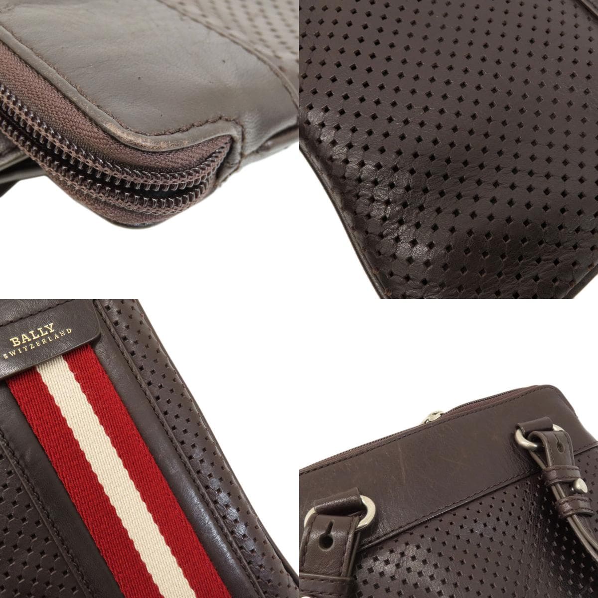 BALLY Bary Stripe Shoulder Bag Leather Women's [Used] [BALLY] 8