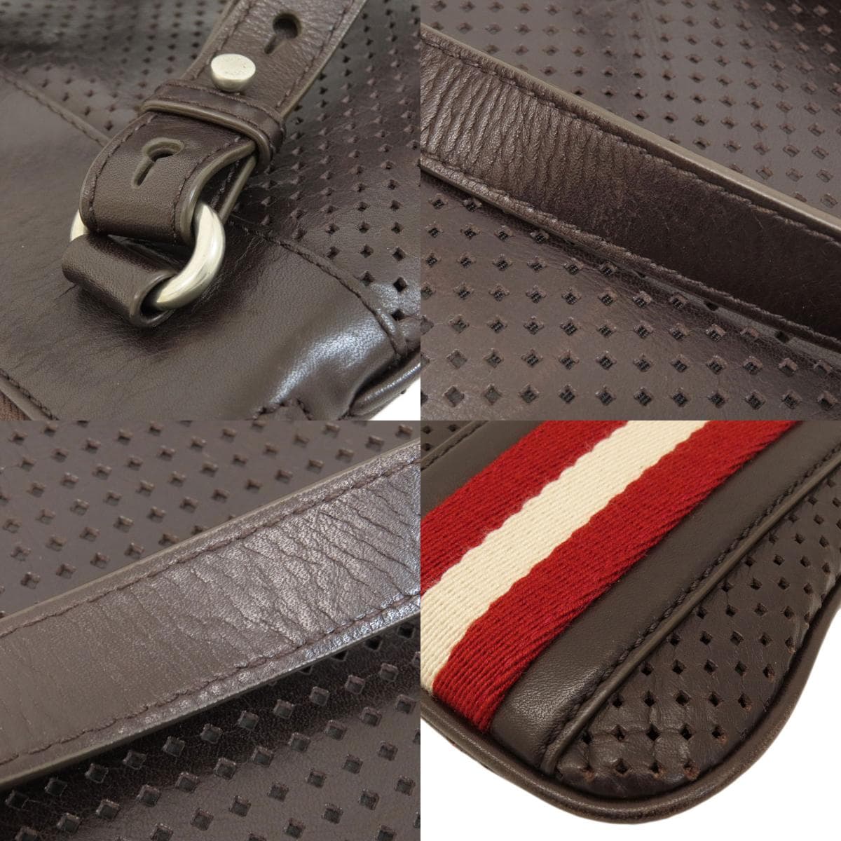 BALLY Bary Stripe Shoulder Bag Leather Women's [Used] [BALLY] 9