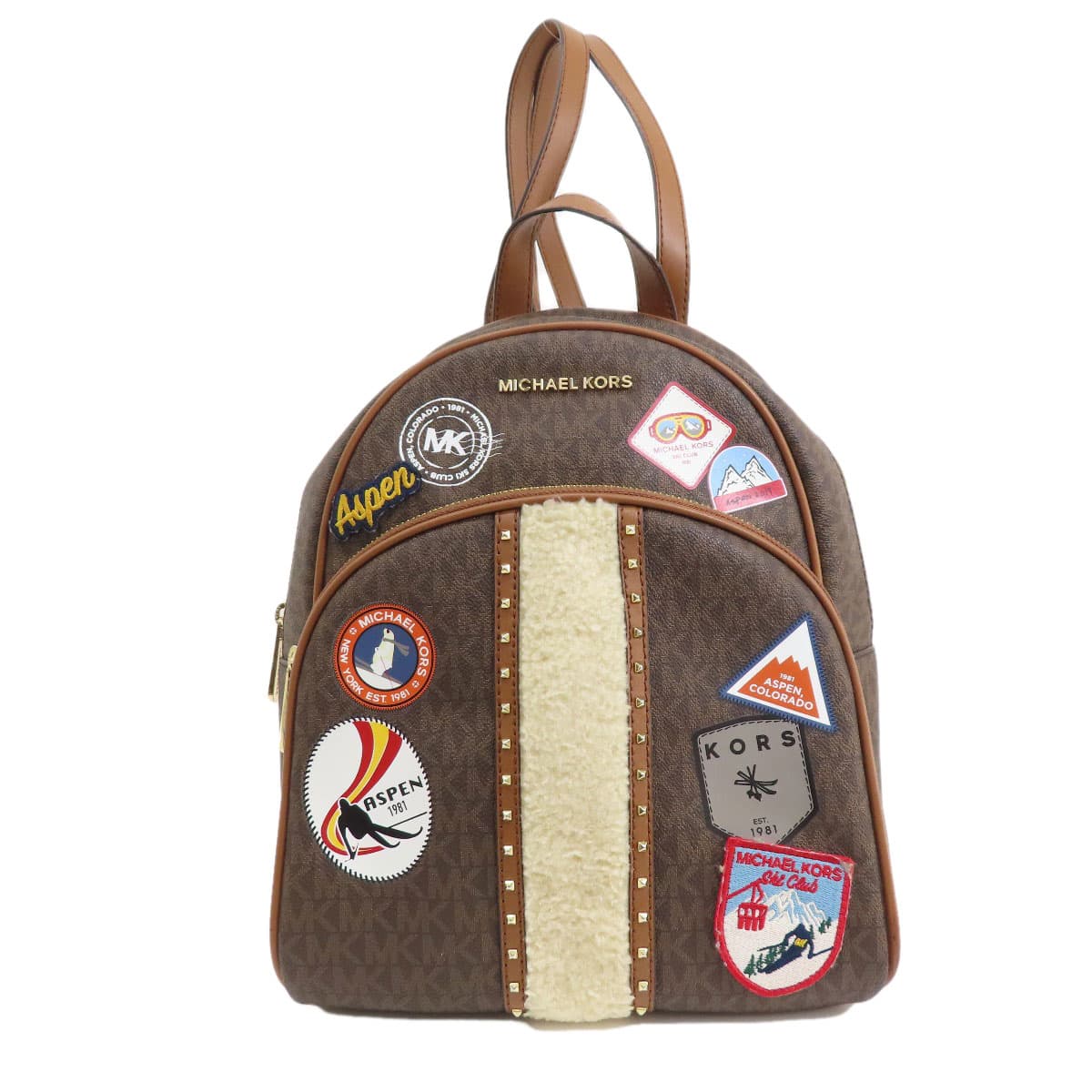 Michael Kors MK Signature Sticker Backpack/Daypack Leather/Coated Canvas for Women [Used] [Michael Kors]