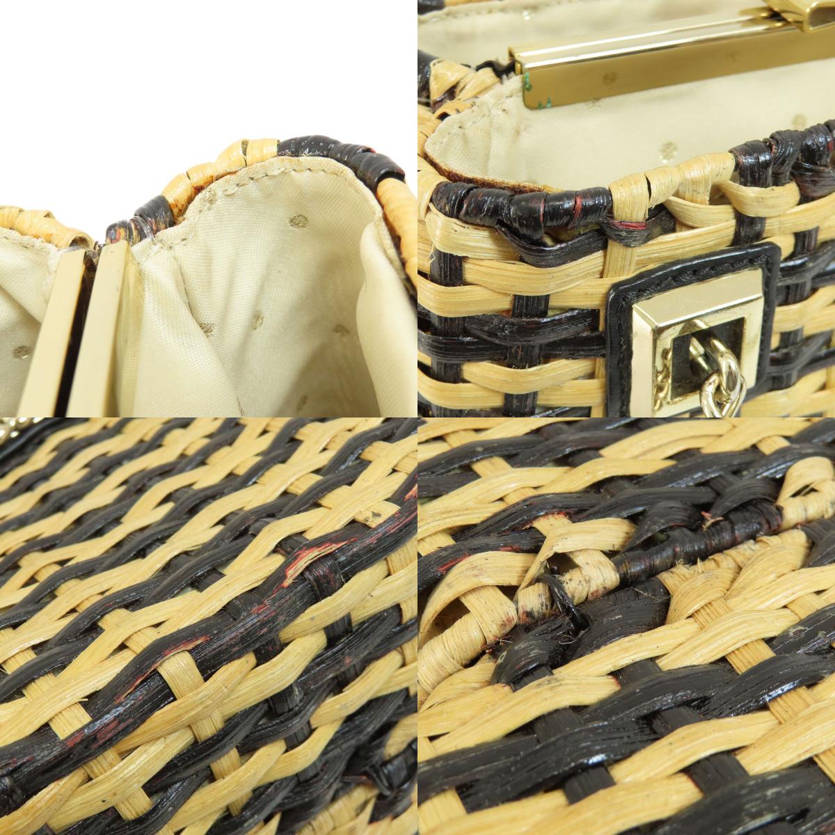 Kate Spade wicker bag tote bag metal/plant cord for ladies [used] [kate spade] 8