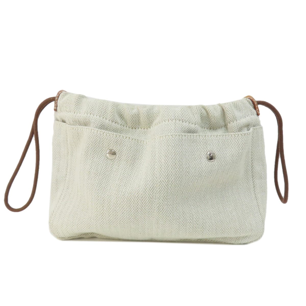 Hermes Foolbi 20 Cosmetic Pouch Toile Chevron Ladies [Used] [HERMES] 2