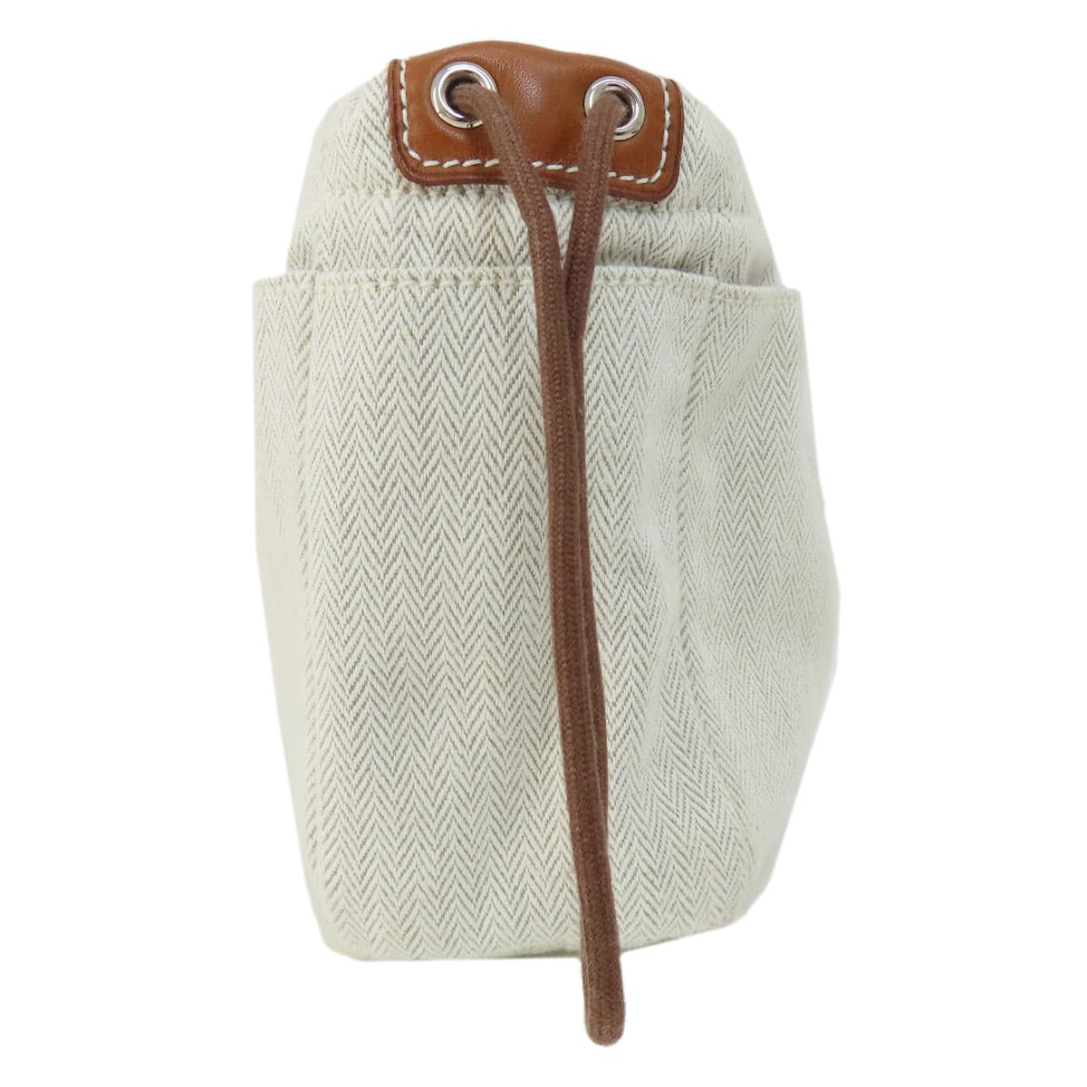 Hermes Foolbi 20 Cosmetic Pouch Toile Chevron Ladies [Used] [HERMES] 3