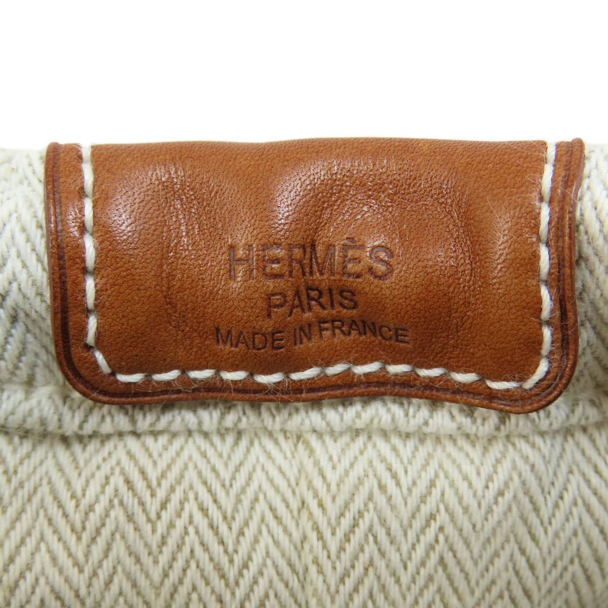 Hermes Foolbi 20 Cosmetic Pouch Toile Chevron Ladies [Used] [HERMES] 6
