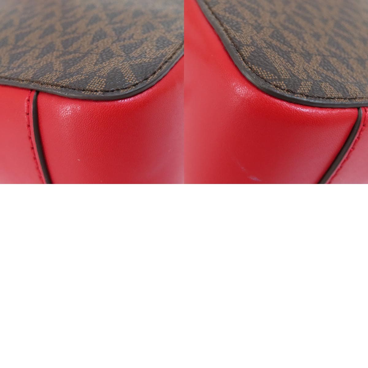 Michael Kors Stripe MK Signature Shoulder Bag PVC Women's [Used] [Michael Kors] 10