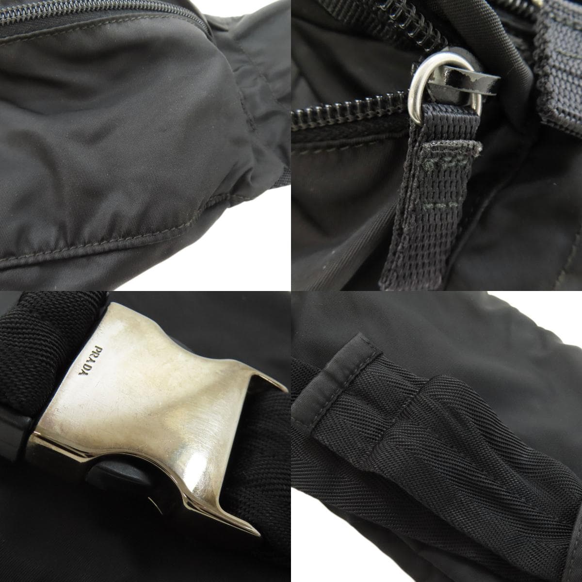 Prada logo metal fittings hip bag / waist bag made of nylon material for women [Used] [PRADA] 9