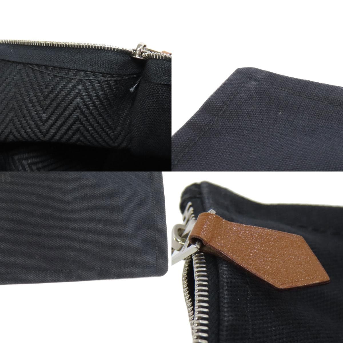 Hermès Logo Accessory Pouch Cotton Ladies [Used] [HERMES] 8