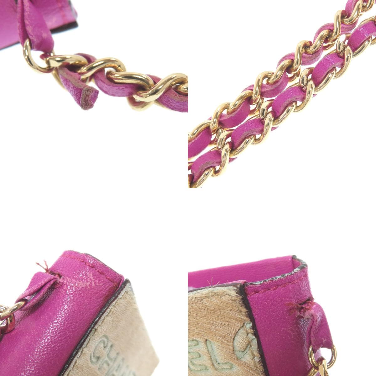 Chanel chain shoulder pouch accessory pouch hair calf women's [used] [CHANEL] 9