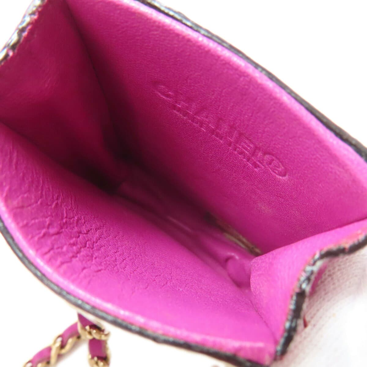 Chanel chain shoulder pouch accessory pouch hair calf women's [used] [CHANEL] 5