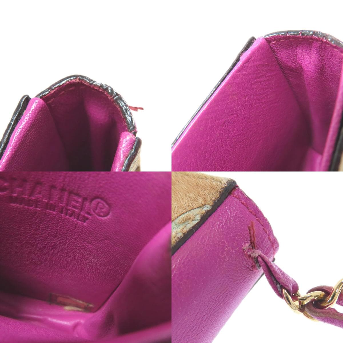 Chanel chain shoulder pouch accessory pouch hair calf women's [used] [CHANEL] 8