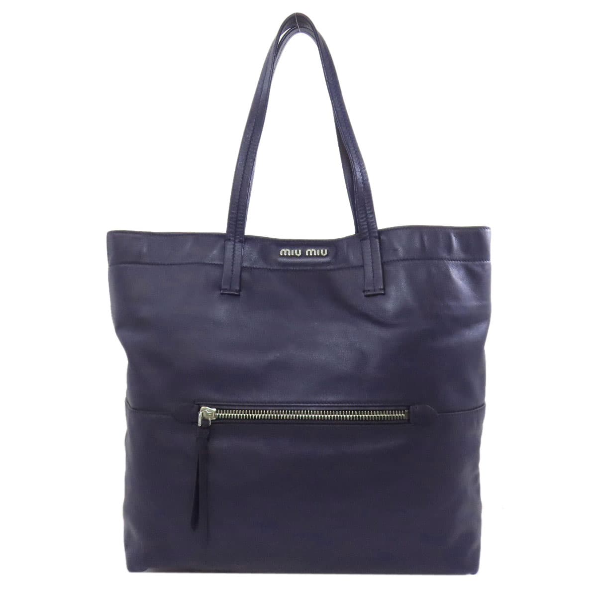 Miu Miu Logo Tote Bag Leather Women's [Used] [MIUMIU]