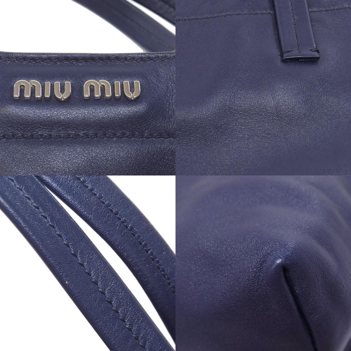 Miu Miu Logo Tote Bag Leather Women's [Used] [MIUMIU] 9
