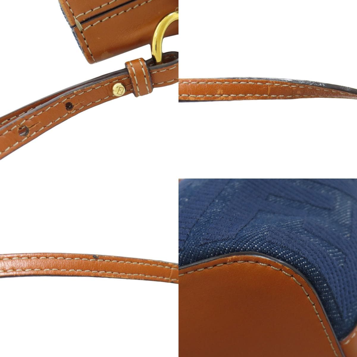 Fendi Mont Trezo Mini Drawstring Shoulder Bag Denim Ladies [Used] [FENDI] 9