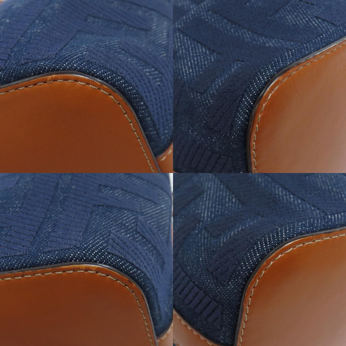 Fendi Mont Trezo Mini Drawstring Shoulder Bag Denim Ladies [Used] [FENDI] 10