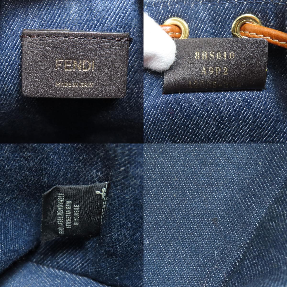 Fendi Mont Trezo Mini Drawstring Shoulder Bag Denim Ladies [Used] [FENDI] 6