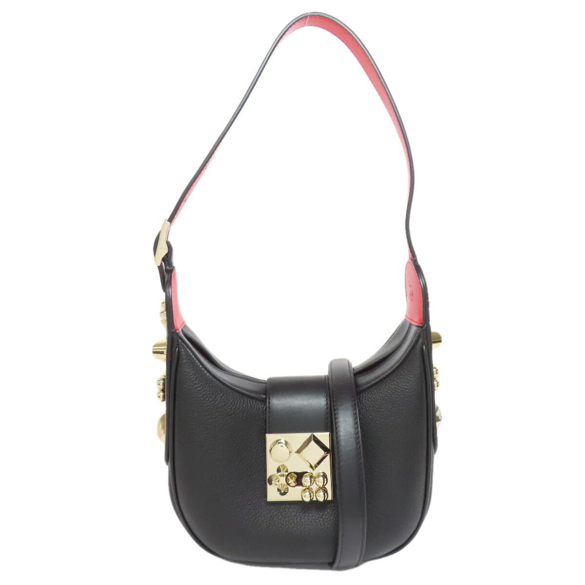 Christian Louboutin Studded One-Shoulder Handbag Leather Women's [Used] [Christian Louboutin]