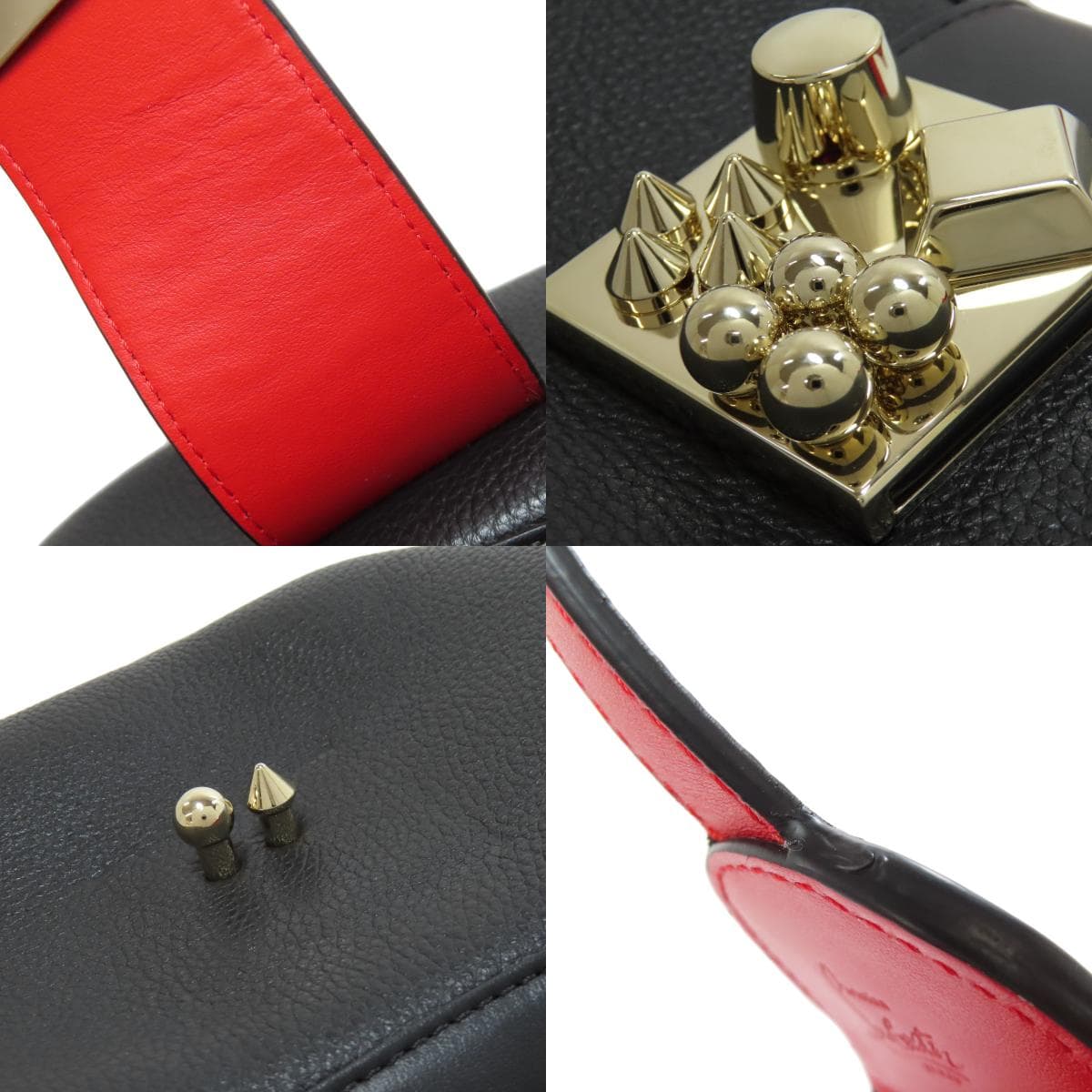 Christian Louboutin Studded One-Shoulder Handbag Leather Women's [Used] [Christian Louboutin] 8