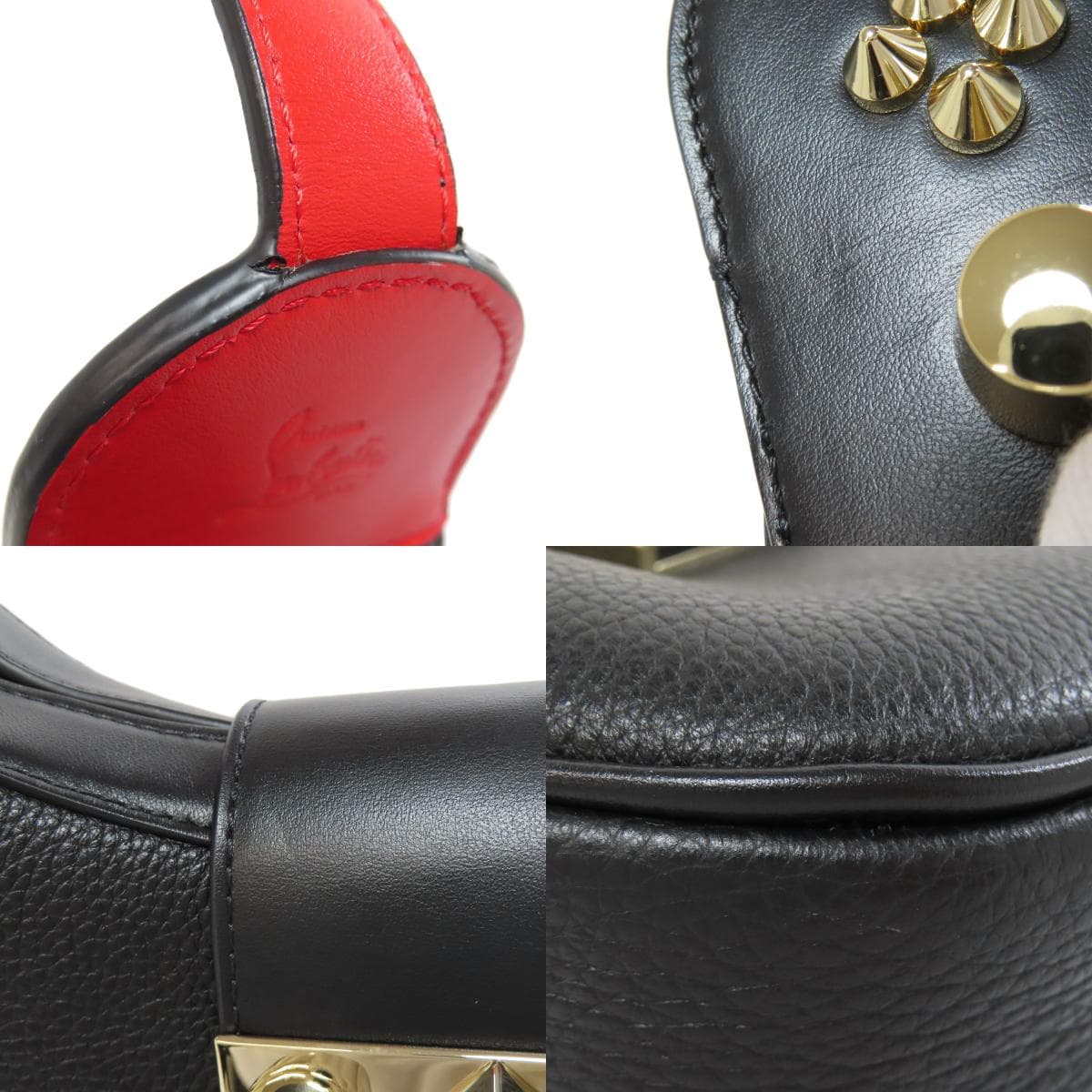 Christian Louboutin Studded One-Shoulder Handbag Leather Women's [Used] [Christian Louboutin] 9