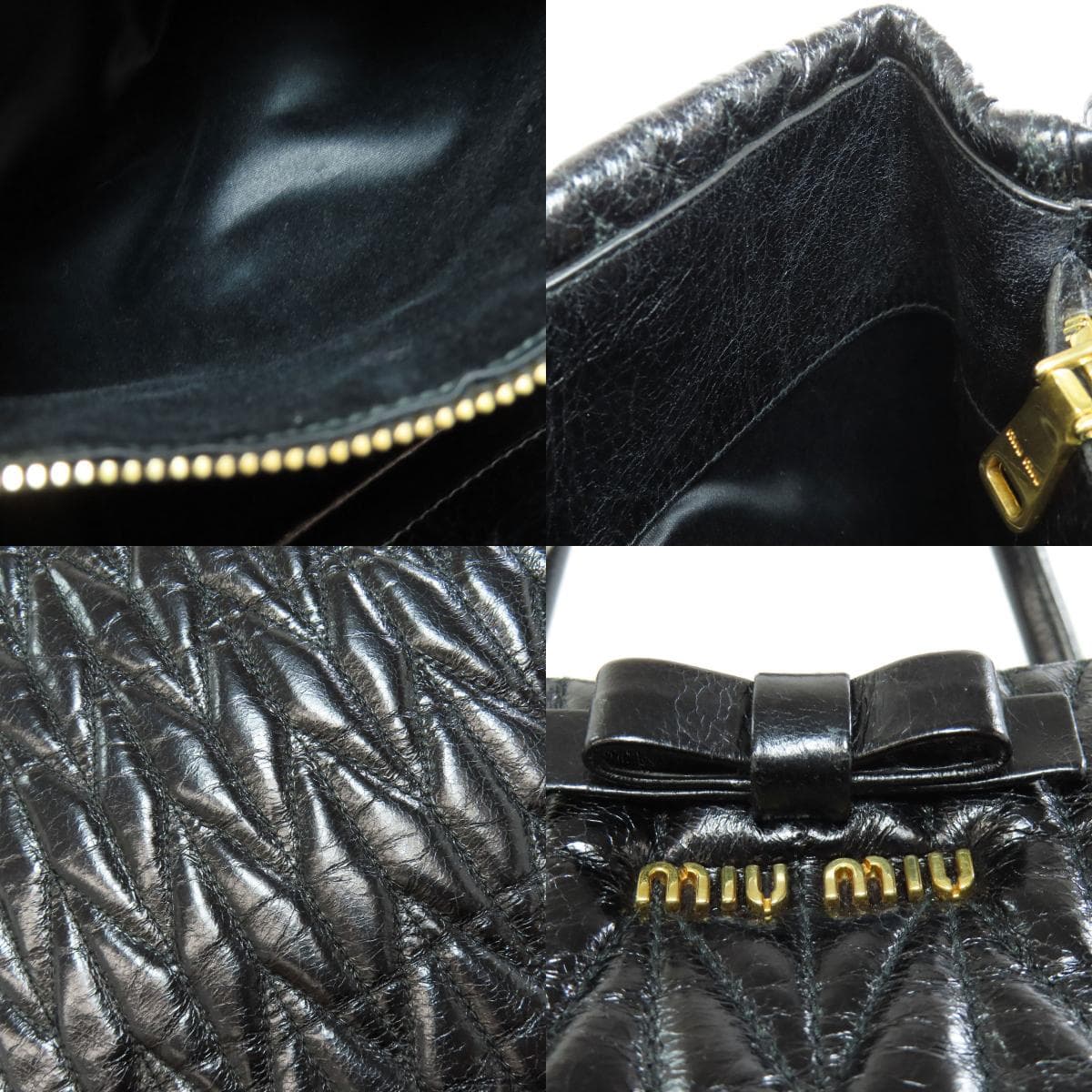 Miu Miu Ribbon 2WAY Handbag Calf Leather Ladies [Used] [MIUMIU] 8