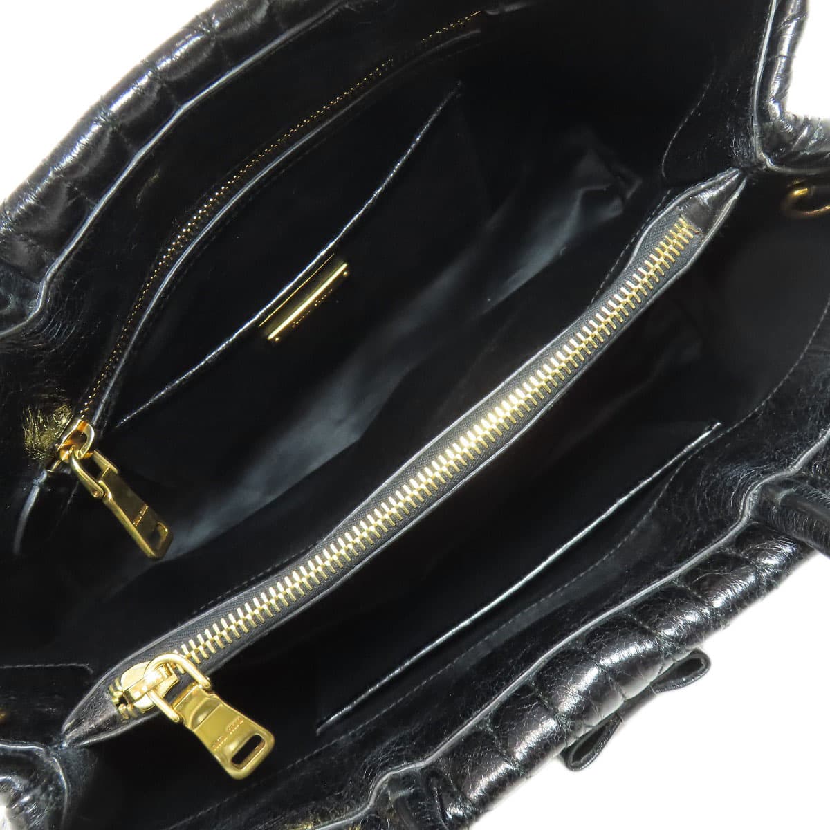 Miu Miu Ribbon 2WAY Handbag Calf Leather Ladies [Used] [MIUMIU] 5