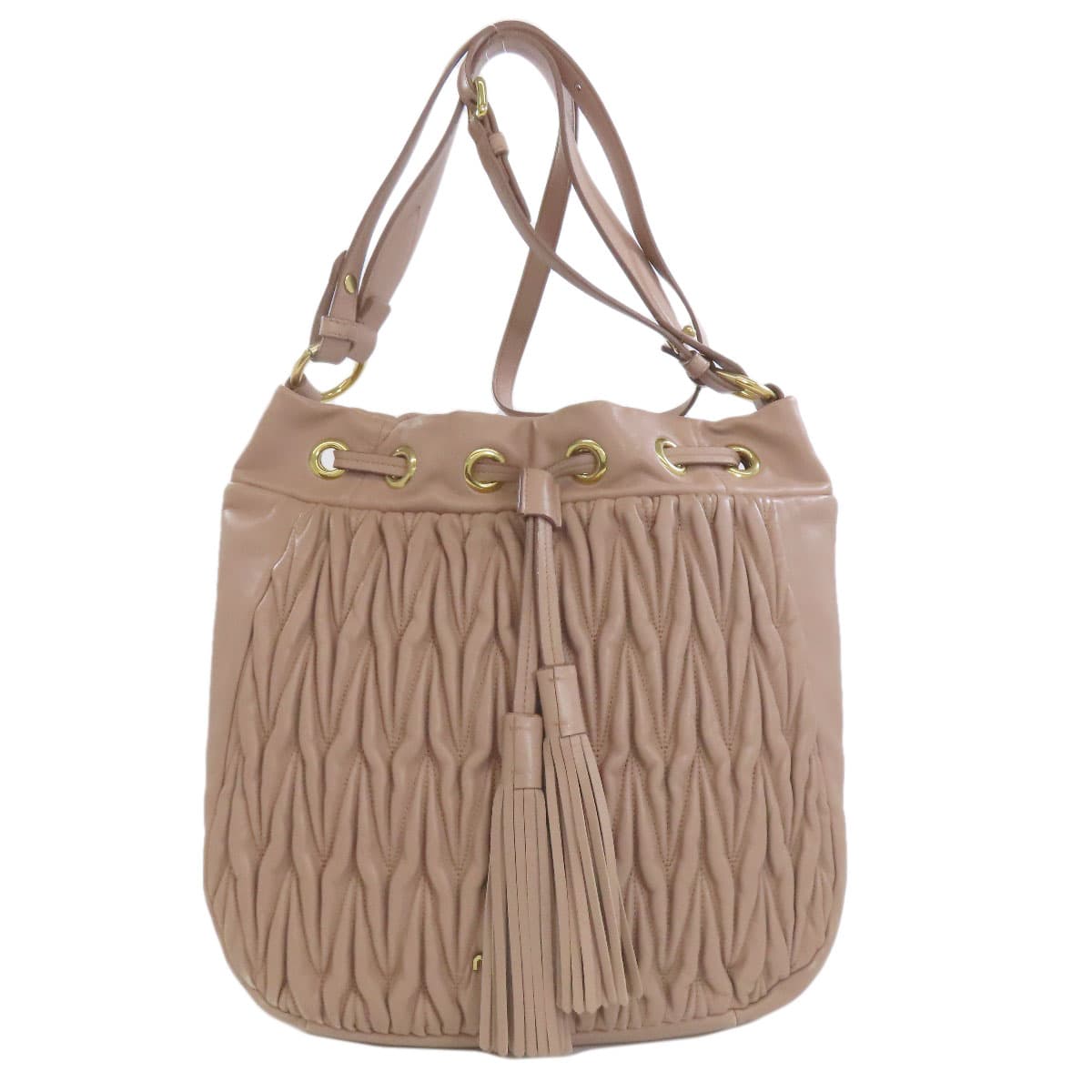 Miu Miu One Shoulder Matelassé 2WAY Shoulder Bag Leather Ladies [Used] [MIUMIU]