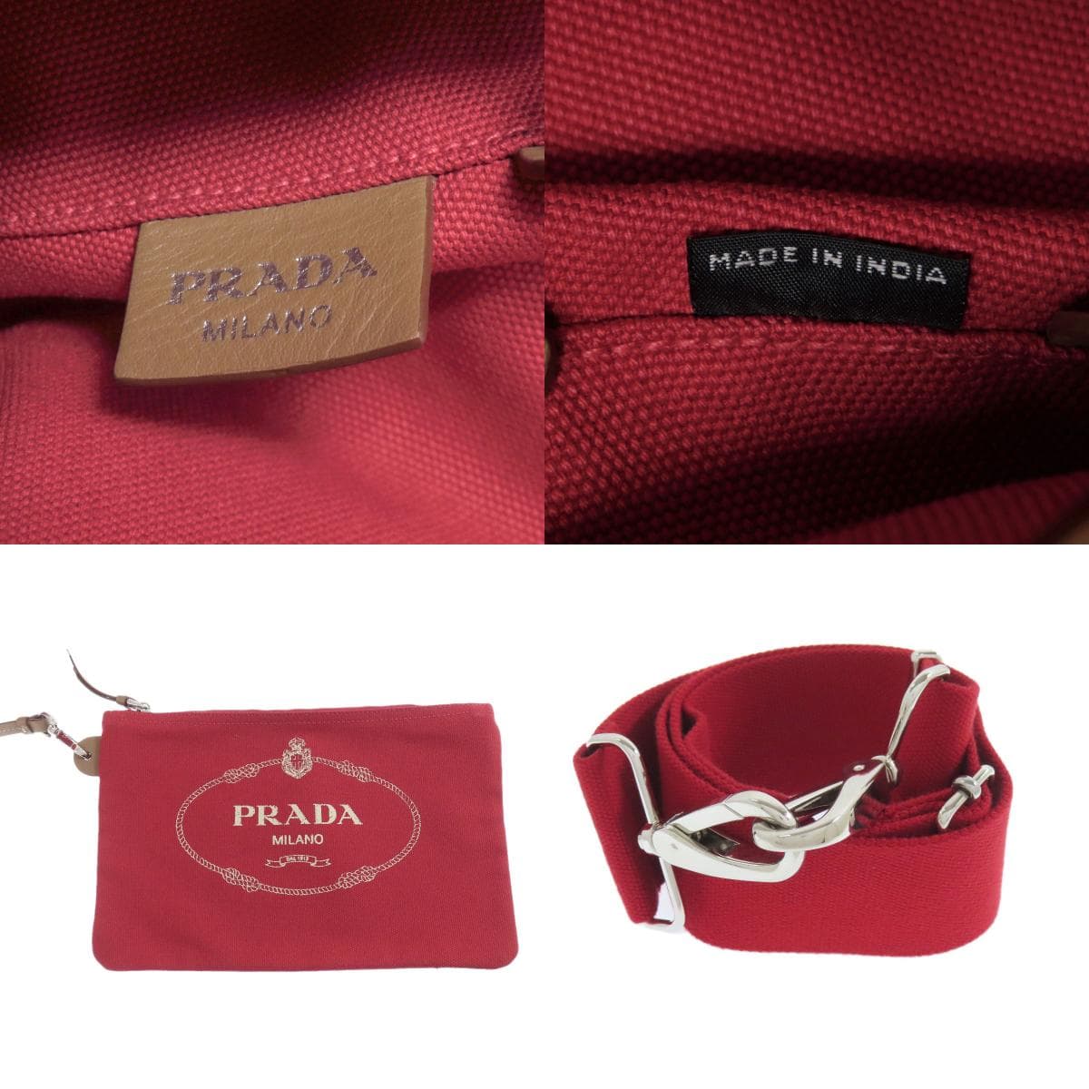 Prada Canapa Bucket 2WAY Tote Bag Canvas Ladies [Used] [PRADA] 6
