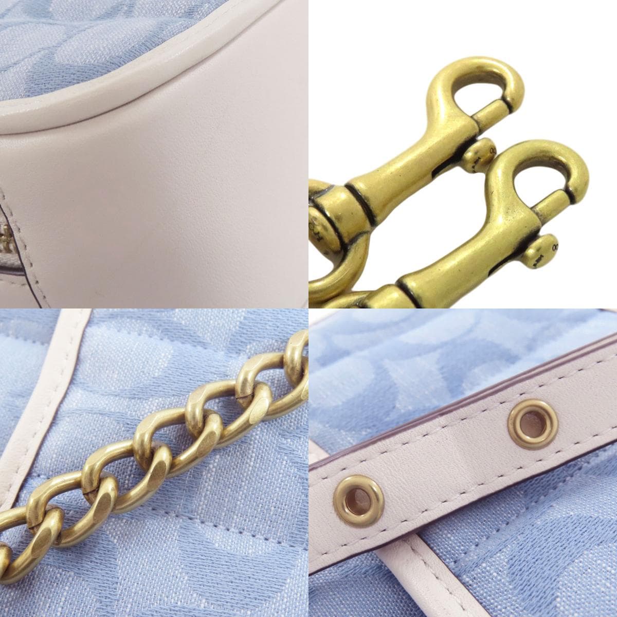 Coach C4688 Signature 2WAY Handbag Denim/Leather Ladies [Used] [COACH] C4688 9