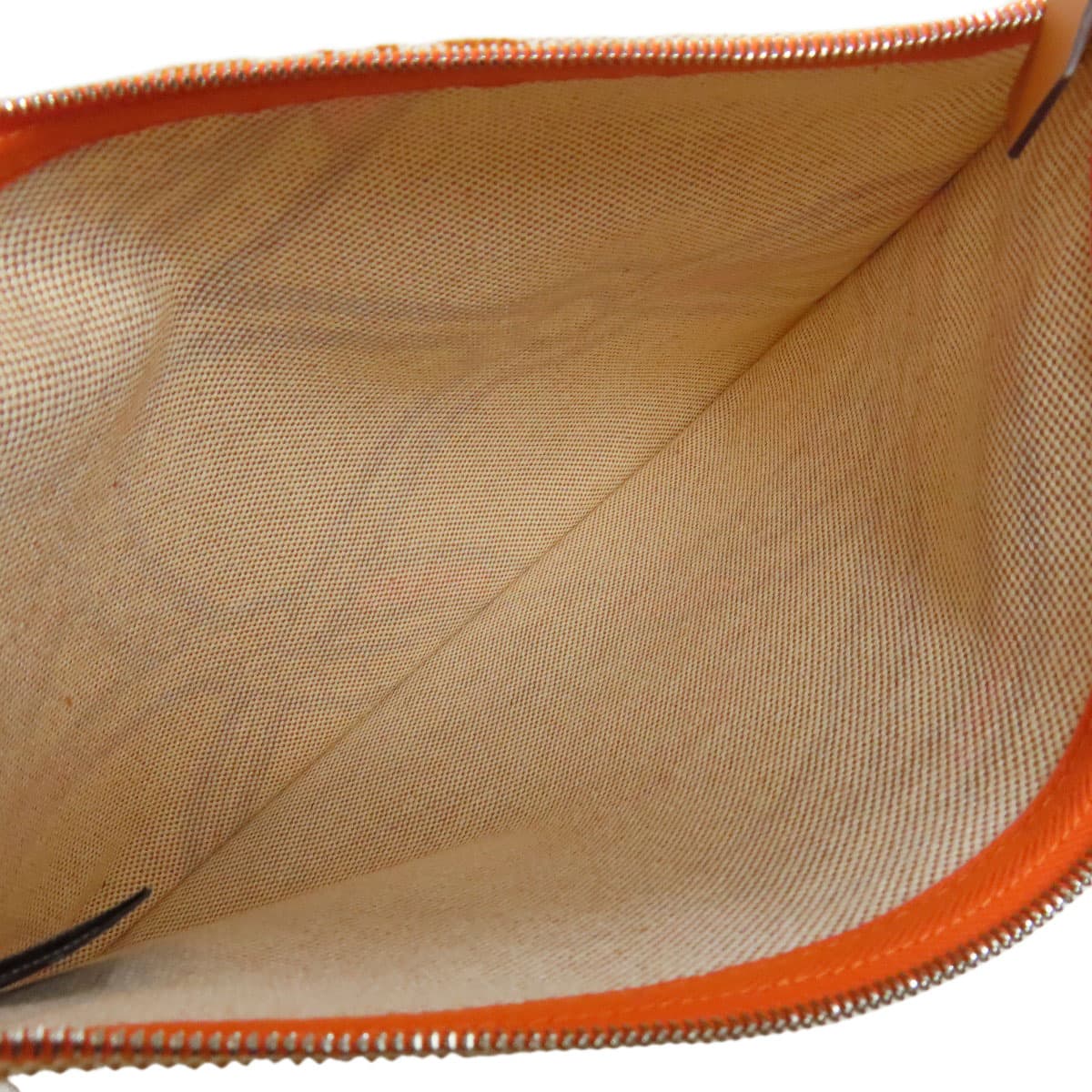 Hermes Logo Accessory Pouch Canvas Ladies [Used] [HERMES] 5