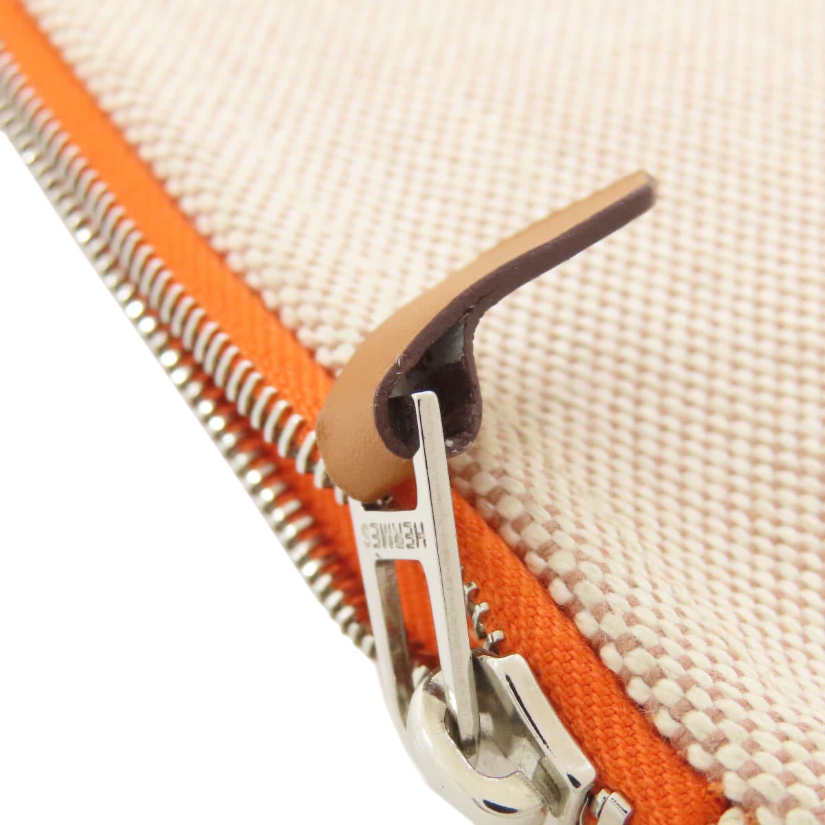 Hermes Logo Accessory Pouch Canvas Ladies [Used] [HERMES] 9