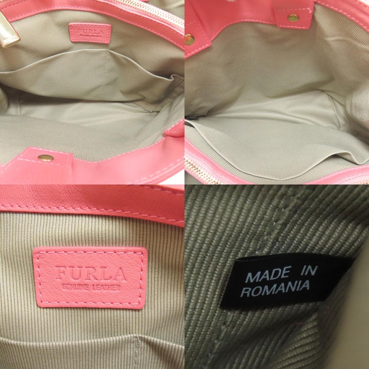 Furla Logo Tote Bag Leather Ladies [Used] [Furla] 5
