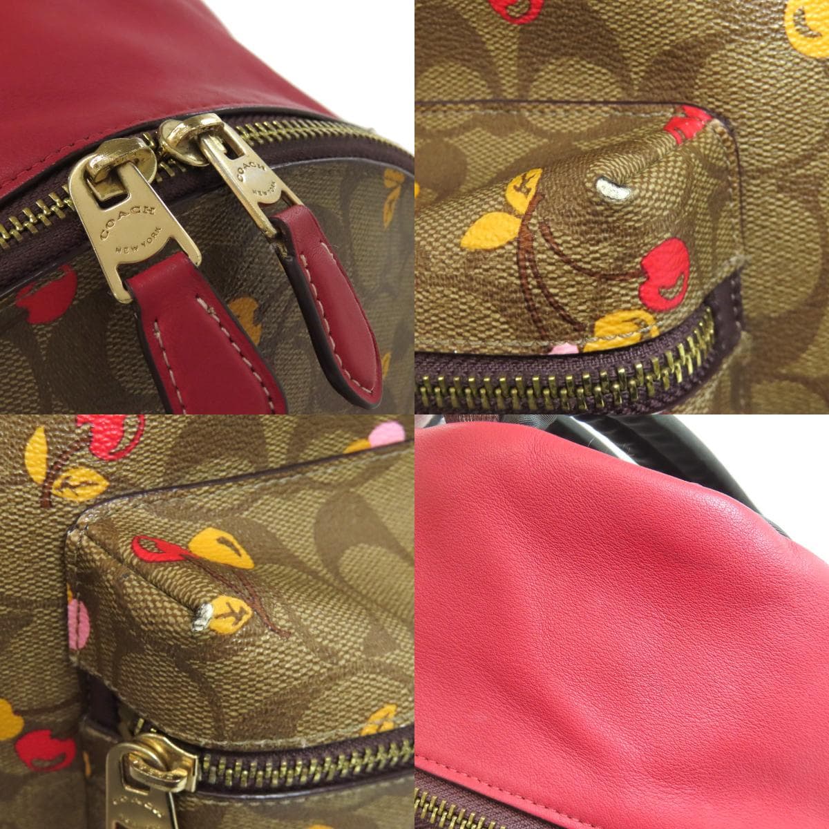 Coach F31372 Cherry Signature Backpack Daypack PVC Ladies [Used] [COACH] F31372 7