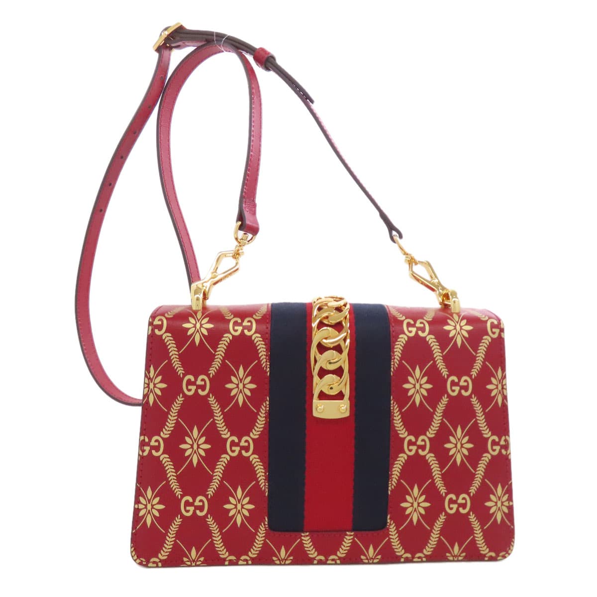 Gucci 524405 Sylvie GG Shoulder Bag Leather for Women [Used] [GUCCI] 524405 2