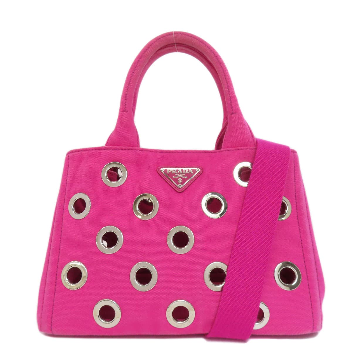 Prada 1BG439 Canapa Mini Punching 2WAY Handbag Canvas Ladies 【Used】【PRADA】 1BG439