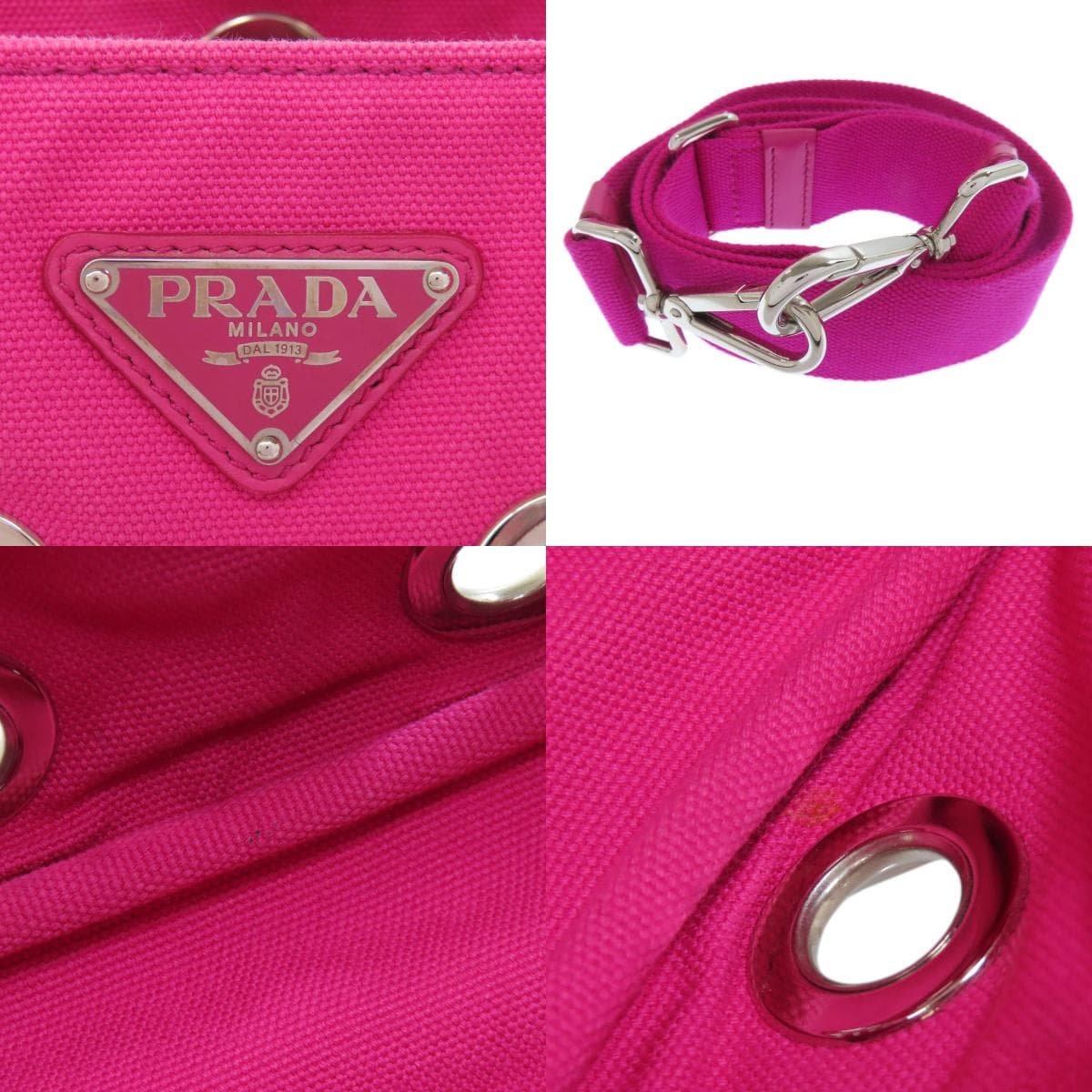 Prada 1BG439 Canapa Mini Punching 2WAY Handbag Canvas Ladies 【Used】【PRADA】 1BG439 5