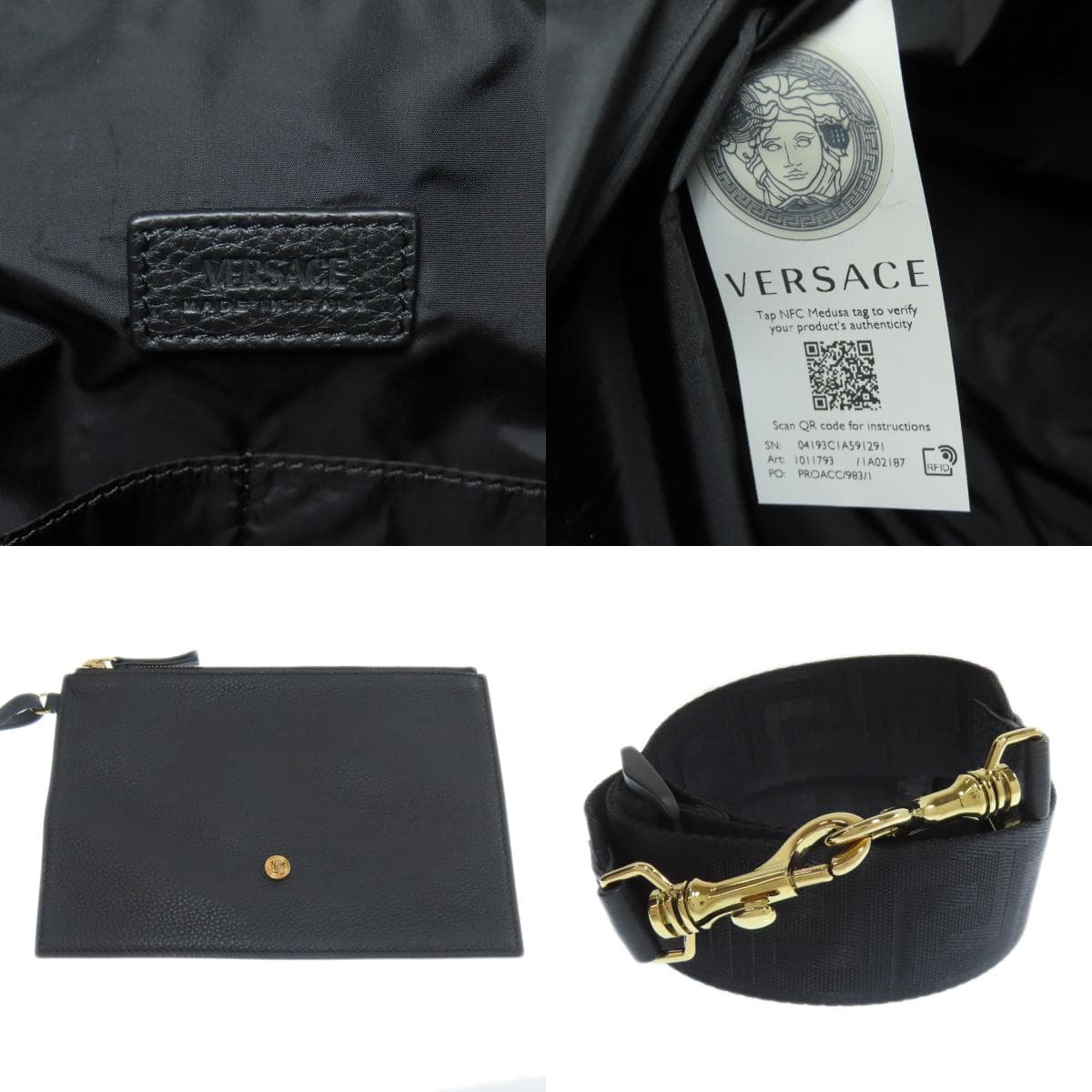 Versace Medusa 2WAY Tote Bag Calf Ladies [Used] [VERSACE] 6