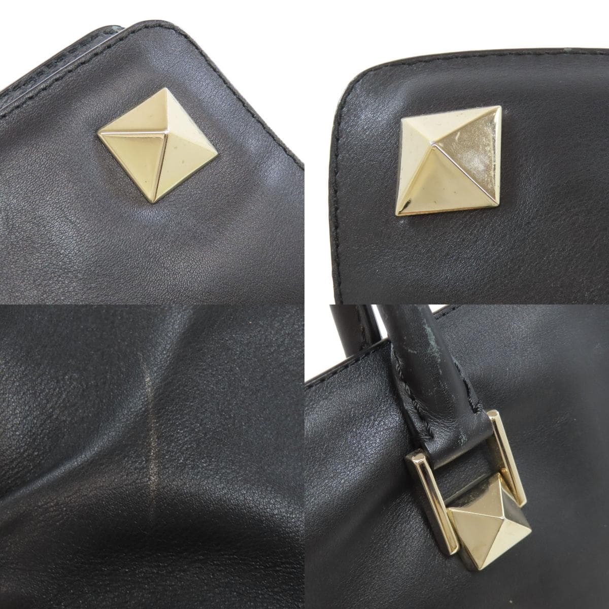 Valentino Studded Tote Bag Calf Ladies [Used] [VALENTINO] 8